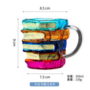 Axyaa Glass Book Mug Hand-painted Water Crystal Living Room Decor