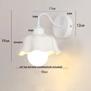 Axyaa Glass Iron LED Wall Sconce Pull Chain Switch Stair Light - White