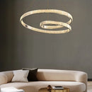 Axyaa Crystal Chandelier LED Light Fixture - Modern Luxury Hanging Lamp