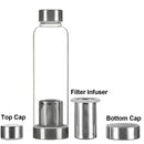 Axyaa Glass Tea Infuser Water Bottle 550ML with Nylon Cover, Sport Drinking Bottle