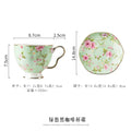 Axyaa English Porcelain Pink Floral Coffee Cup Saucer Bone Teacup Mug