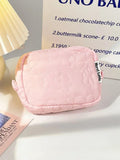 Axyaa Candy Color Fabric Pouch Bag for Women Girls: Makeup, Airpods, Stationery, Jewelry