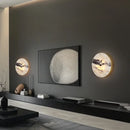 Axyaa Round Natural Stone Wall Lamp | Modern Living Room & Bedroom Lighting Fixtures