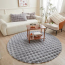 Axyaa Round Rabbit Plush Faux Fur Circle Rug for Bedroom and Living Room