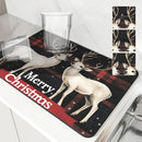 Axyaa Christmas Tree Kitchen Drain Pad: Absorbent, Anti-Slip, Quick Dry.
