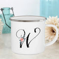 Axyaa Flower Mugs - Creative Enamel Coffee Cups Handle Drinkware for Wedding Gifts