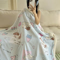 Axyaa Cartoon Print Lambs Wool Blanket: Soft and Cozy Throws for Sofa, Office, and Naps