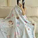Axyaa Cartoon Print Lambs Wool Blanket: Soft and Cozy Throws for Sofa, Office, and Naps