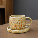 Axyaa Ceramic Coffee Cups and Saucers Set - Japanese Style Breakfast Afternoon Mugs