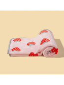 Axyaa Pink Strawberry Plush Pet Blanket for Cats and Dogs