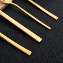 Axyaa Gold Stainless Steel Cutlery Set - 24Pcs Flatware Knife Fork Spoon Dishwasher Safe