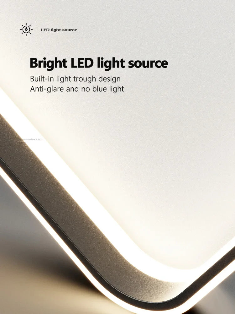 Axyaa Nordic LED Square Ceiling Lamp Modern Minimalist Master Bedroom Lighting