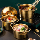 Axyaa Stainless Steel Gold Saucepan with Cover, Induction Cooker Compatible