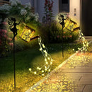 Axyaa Solar Watering Can Fairy Lights - Outdoor Garden Waterfall LED String Lights