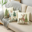 Axyaa Christmas Linen Pillow Cover 45X45CM - Festive Home Decor