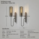 Axyaa Ribbed Glass Nordic Wall Lamp E27 for Dining Hotel Bedroom