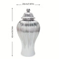 Axyaa Ceramic High Vase Ornaments TV Cabinet Decoration Silver Gold Plated Jewelry Storage