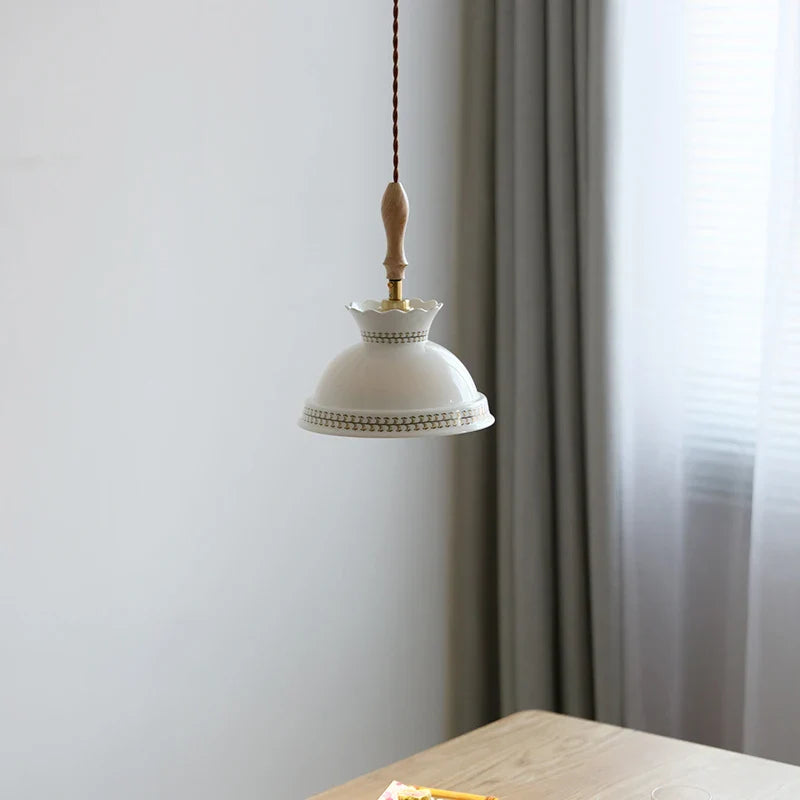 Axyaa Ceramic Shade LED Pendant Chandelier for Modern Nordic Decor