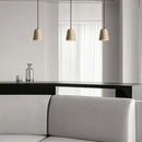 Axyaa Yellow Travertine Stone LED Pendant Lamp Retro Wood Hanging Lights