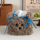 Axyaa Plush Cartoon Dog Napkin Holder: Cute Tissue Storage Box for Home Kitchens
