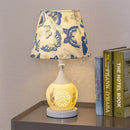 Vintage Floral Table Lamp by Axyaa – Ceramic Warm Light for Bedroom & Living Room