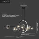 Axyaa Black Glass Bubble LED Chandelier Pendant Lights
