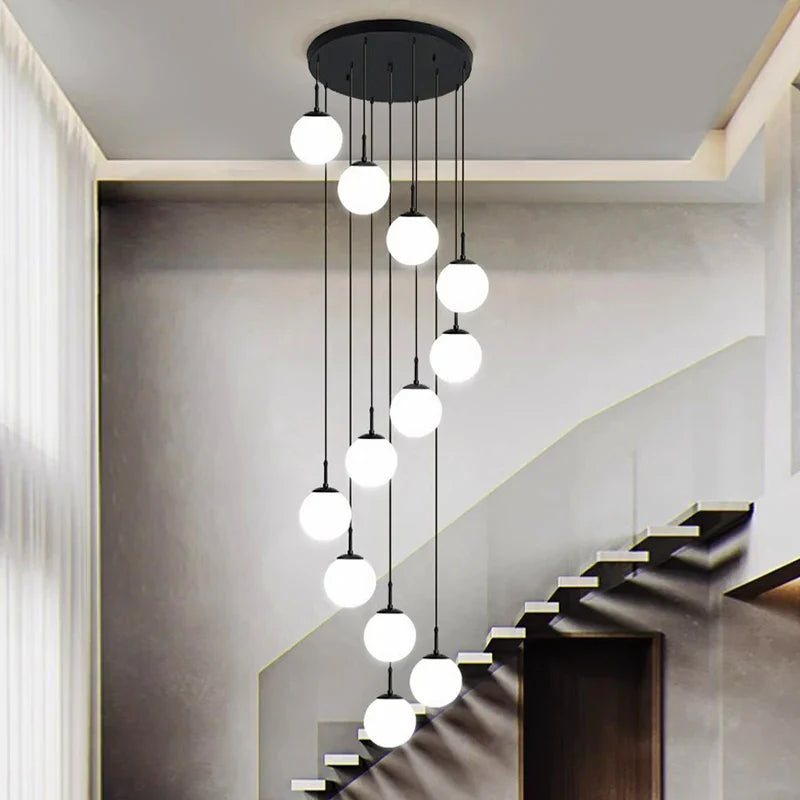 Axyaa Staircase Chandeliers LED Pendant Light for Modern Living Room Decor