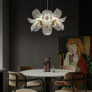 Axyaa Glass Flower Chandelier: Modern LED Pendant Light for Living & Dining Room