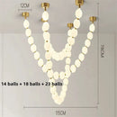 Axyaa White Ball LED Pendant Light Chandelier for Stylish Indoor Decor