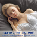 Axyaa 1200 Thread Count Egyptian Cotton Flat Sheet - Hotel Quality Ultra Soft Top Sheet