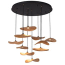 Axyaa Solid Wood Japanese Wabi-sabi Chandelier with LED for Tea Room, Restaurant, or Staircase