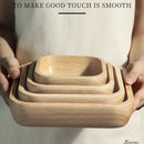 Axyaa Solid Wood Square Oak Salad Bowl - Modern Tableware for Fruit Desserts