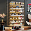 Axyaa 8-Tier Acrylic & Wood Bookcase, 63" Modern Display Storage, Living Room & Bedroom