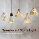 Axyaa Translucent Stone Chandeliers Pendant Lights for Kitchen Island Bedside LED Hanging Lamps