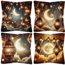 Axyaa Ramadan Pillow Cover: Fasting Lamp & Crescent Moon Design