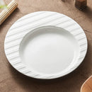 Axyaa Ceramic Line Pattern Pasta Plate, Premium Round Medium Vegetable Plate