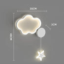 Axyaa Nordic LED Wall Lamp Cloud Star Moon Kids Bedroom Indoor Sconce