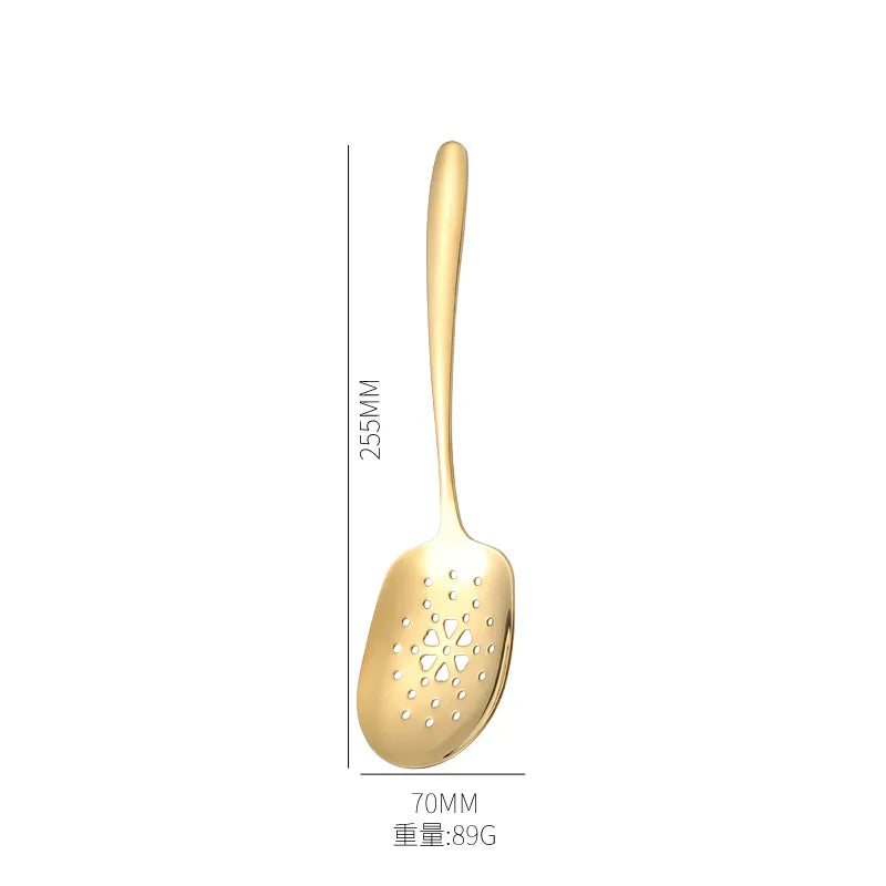Axyaa Stainless Steel Serving Spoon Colander - Wide-mouthed, Catering Quality