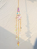 Axyaa Crystal Chakra Moon Sun Catcher for outdoor Garden Decor & Home Gift