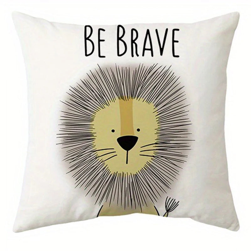 Axyaa Cartoon Animal Print Pillowcase for Living Room Decoration