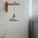 Axyaa LED Wall Light with White Ceramic Shade - Japan Style Stair & Bedside Lamp