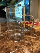 Axya Glass Measuring Cup with Lid Clear Kitchen Accessories Pot Kettle Cook Scale