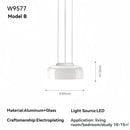Axyaa White Glass Pendant Light: Modern Minimalist Hanging Ceiling Lighting