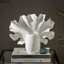 Axyaa White Ceramic Vase: Artistic Flower Vessels for Hydroponic/Dried Flower Arrangement