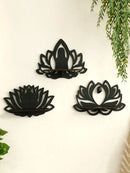 Axyaa Black Lotus Crystal Wall Shelf: Boho Floating Shelves for Aesthetic Décor