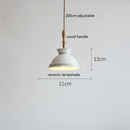 Axyaa Butterfly Ceramic LED Pendant Lamp with Wooden Handle Copper Socket