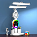 Axyaa Rechargeable Study Lamp with Fan, Clock Display, and LED Reading Light