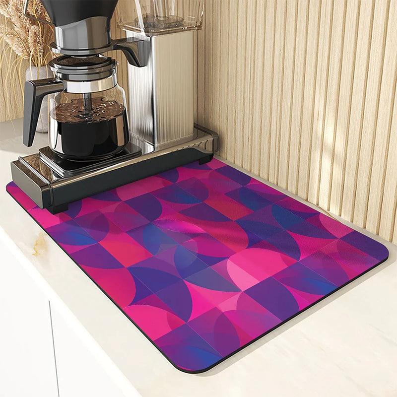 Axyaa Geometric Kitchen Absorbent Draining Mat