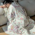 Axyaa Cartoon Puppy Fleece Blanket | Double-Layer Thick Warm Throw | Soft Plush Plaid