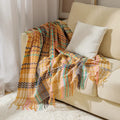 Axyaa Ethnic Woven Sofa Blanket with Tassel Detail 127x172cm